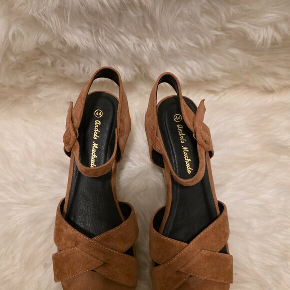 andres machado shoes wedge sandal ante corral size 11 - Picture 2 of 8